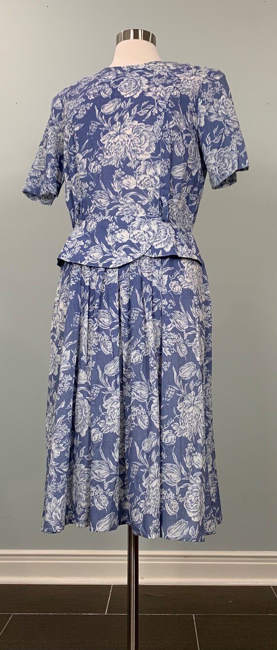 Blue and White Floral Dress by Stuart Alan - Size… - image 3