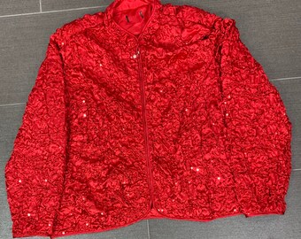 red sequin jacket plus size
