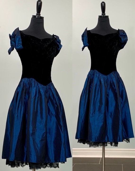 Black and Blue Bow Formal by Jessica McClintock - 