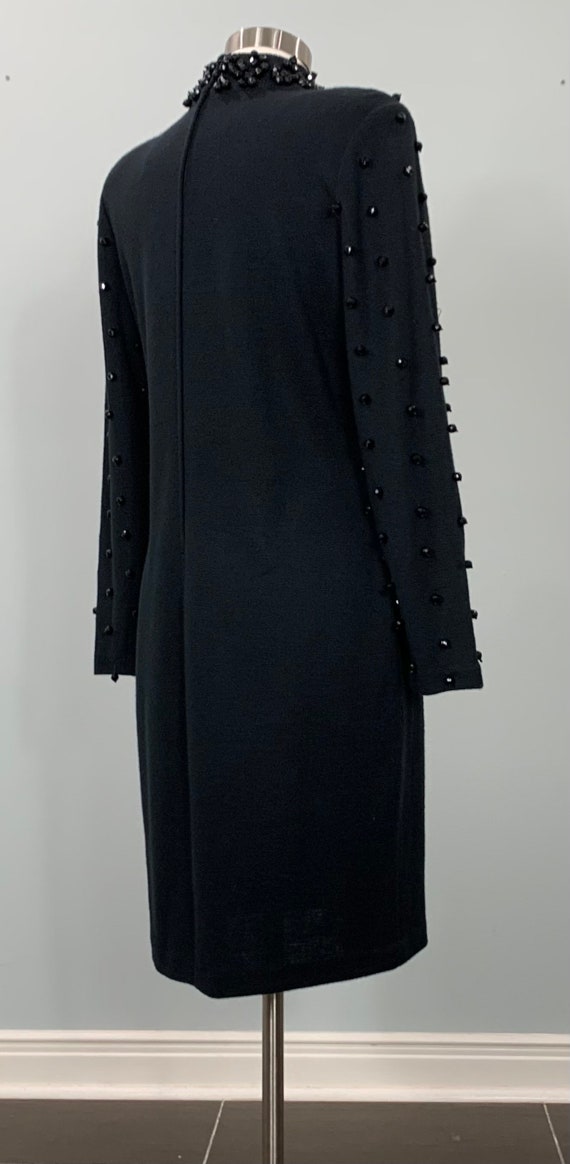 Black Beaded Fitted Knit Cocktail Dress by Outlan… - image 7
