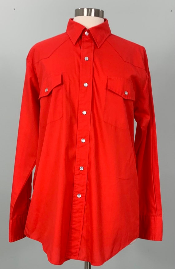 Red Pearl Snap Western Shirt by Malco Modes -  Men
