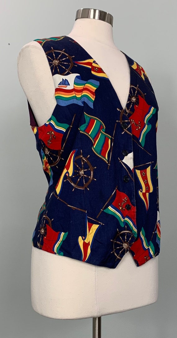 Navy Blue Nautical Theme Vest by Talbots - Size 10