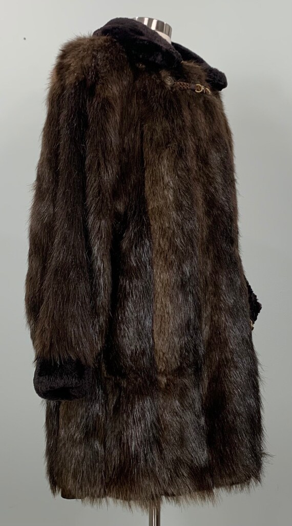 Sheared Beaver Coat - Unisex Vintage Fur Coat - C… - image 3