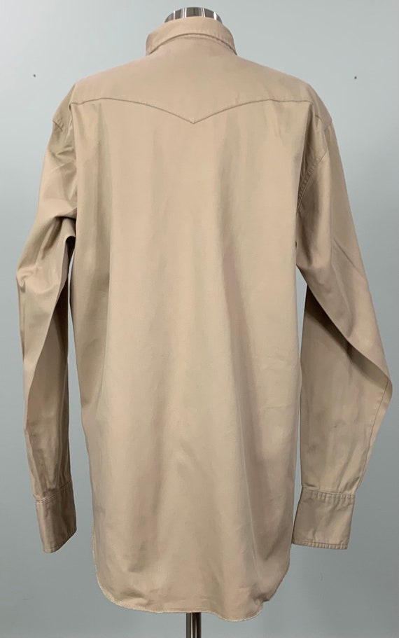Tan Long Sleeve Pearl Snap Western Shirt by Wrang… - image 6