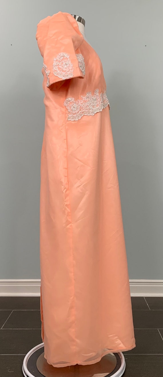 Peach and White Lace Formal Gown - Size 14/16 - 9… - image 5