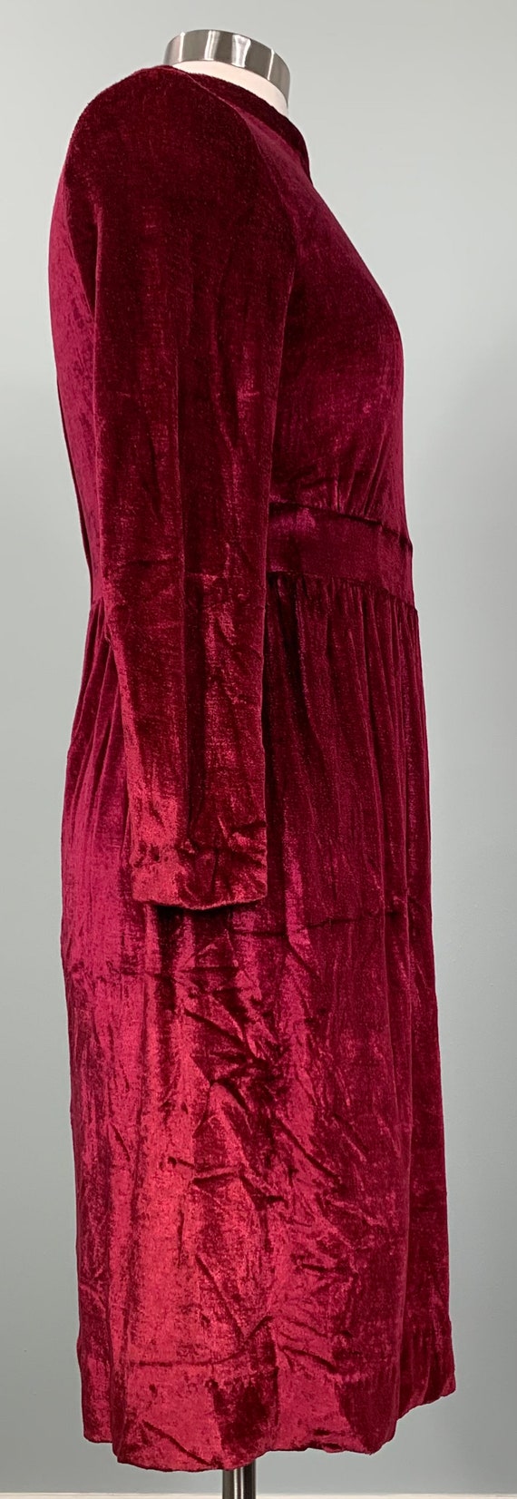 Deep Red Velveteen Mini Dress by Chatham House - … - image 5