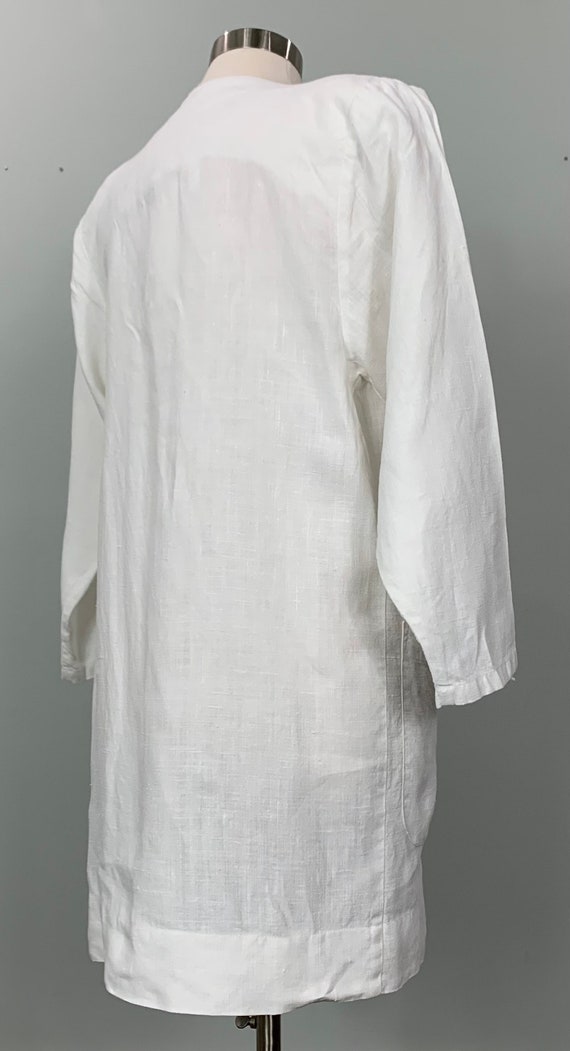 White Oversized Linen Blazer Dress - Size 6/8 - 9… - image 8