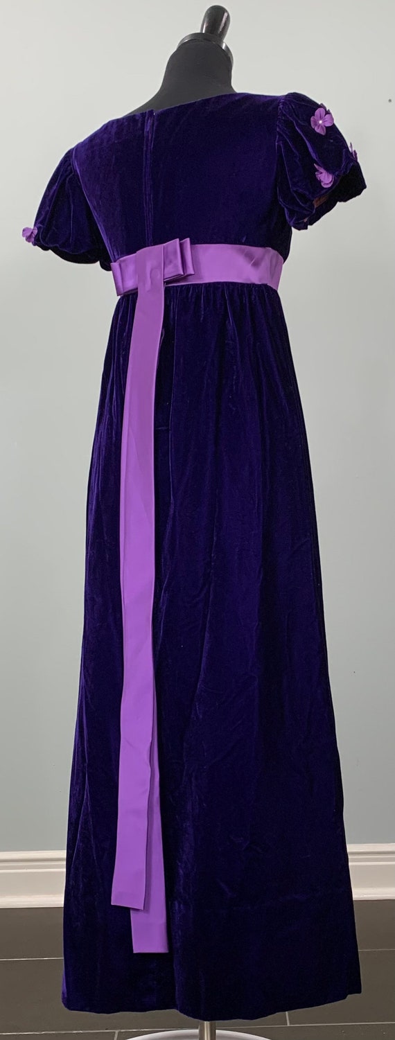 1960s Emma Domb Solid Purple Velvet Short Sleeve … - image 7