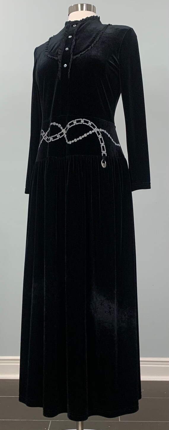 Black and Silver Velour House Dress by Little Lou… - image 3
