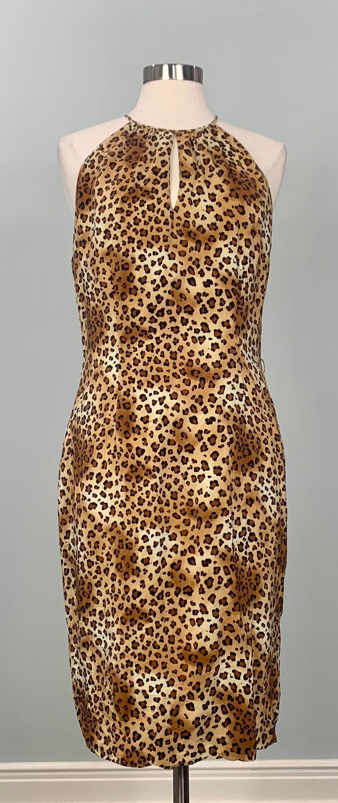 Maggy London Leopard Print Dress Brown Gold Print - Etsy