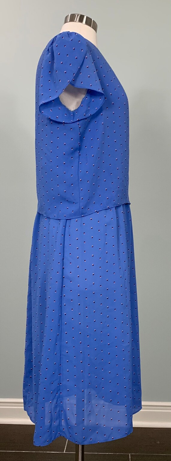 Blue Secretary Dress by Jenny - Size 12/14 - 80s … - image 5