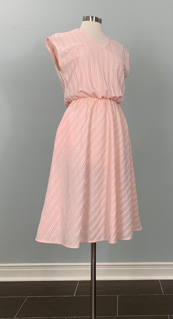Pink Cap Sleeve Striped Secretary Dress by Lynn D… - image 9