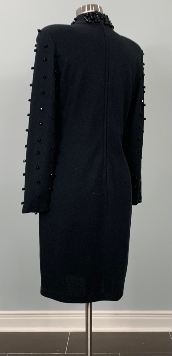 Black Beaded Fitted Knit Cocktail Dress by Outlan… - image 5