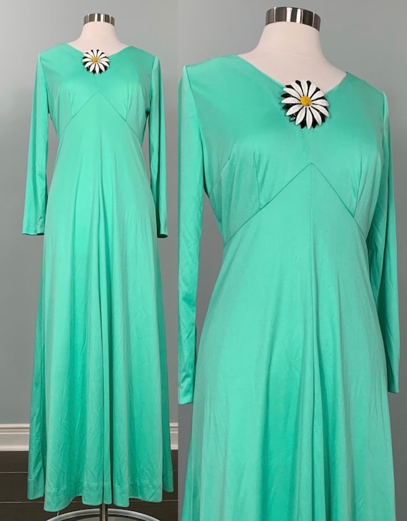 Mint Green A-line Formal Maxi Dress - Size 6/8 - 7