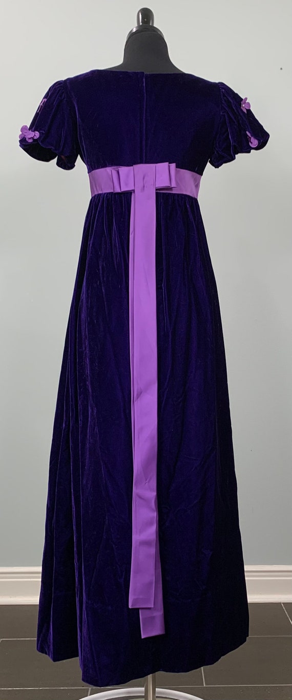 1960s Emma Domb Solid Purple Velvet Short Sleeve … - image 9