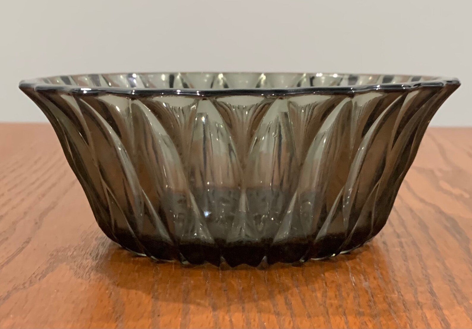 Vintage Smoke Gray Glass Serving Bowl Libbey of Canada Etsy