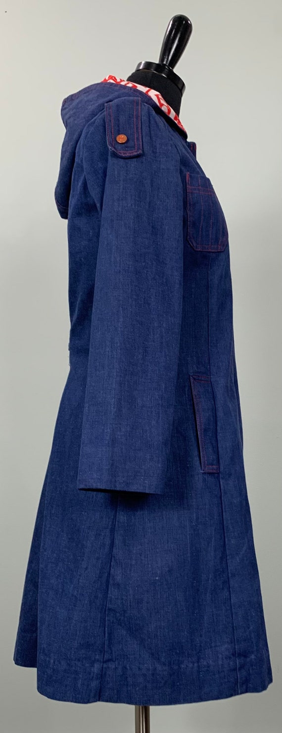 1970s Blue Jean Hooded Jacket - Vintage Denim Jac… - image 4