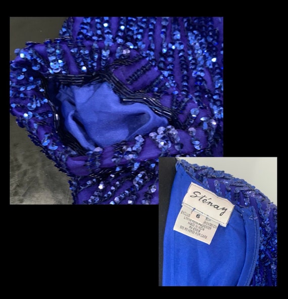 Bright Blue Sequin Cocktail Dress by Stenay - Siz… - image 9