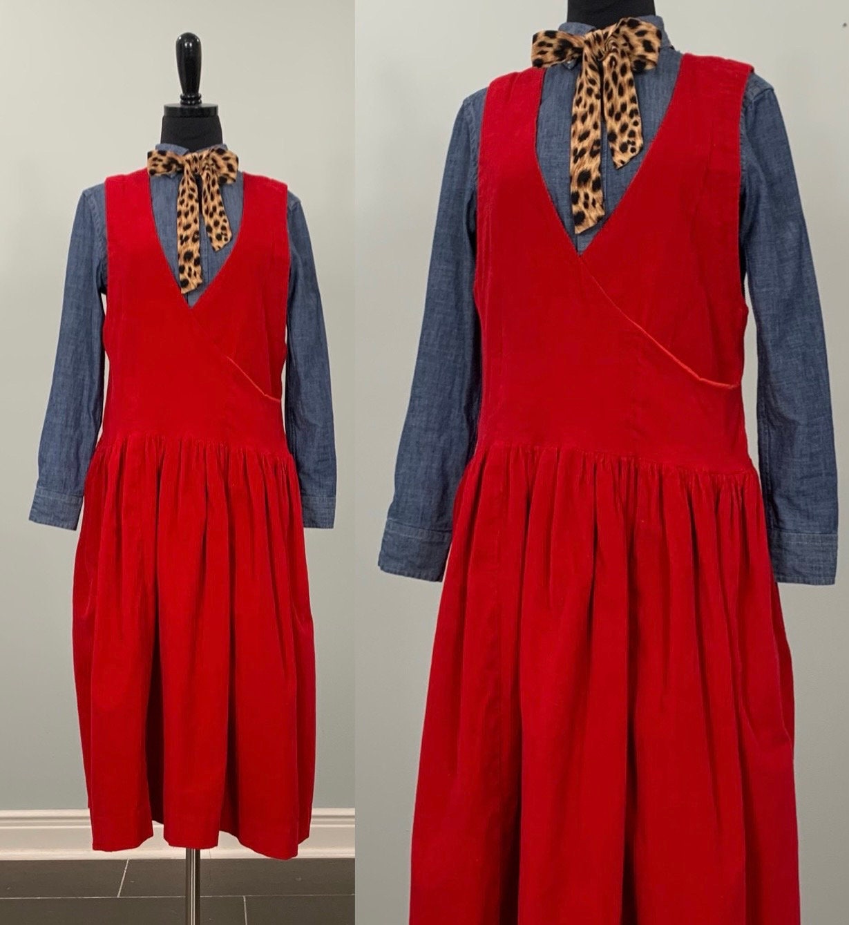 Red Corduroy Sleeveless Jumper Size 2 4 80s Red Corduroy Sleeveless Dress Vintage Red Corduroy Jumper Dress Etsy