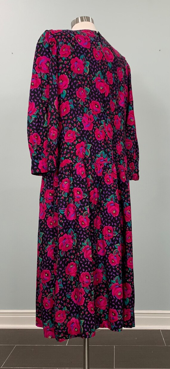 Black and Hot Pink Drop Waist Floral Dress by Lan… - image 6