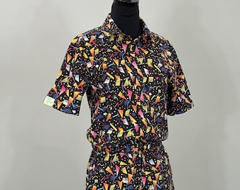 Zesties Colorful Confetti Shorts Romper - Unisex - Small