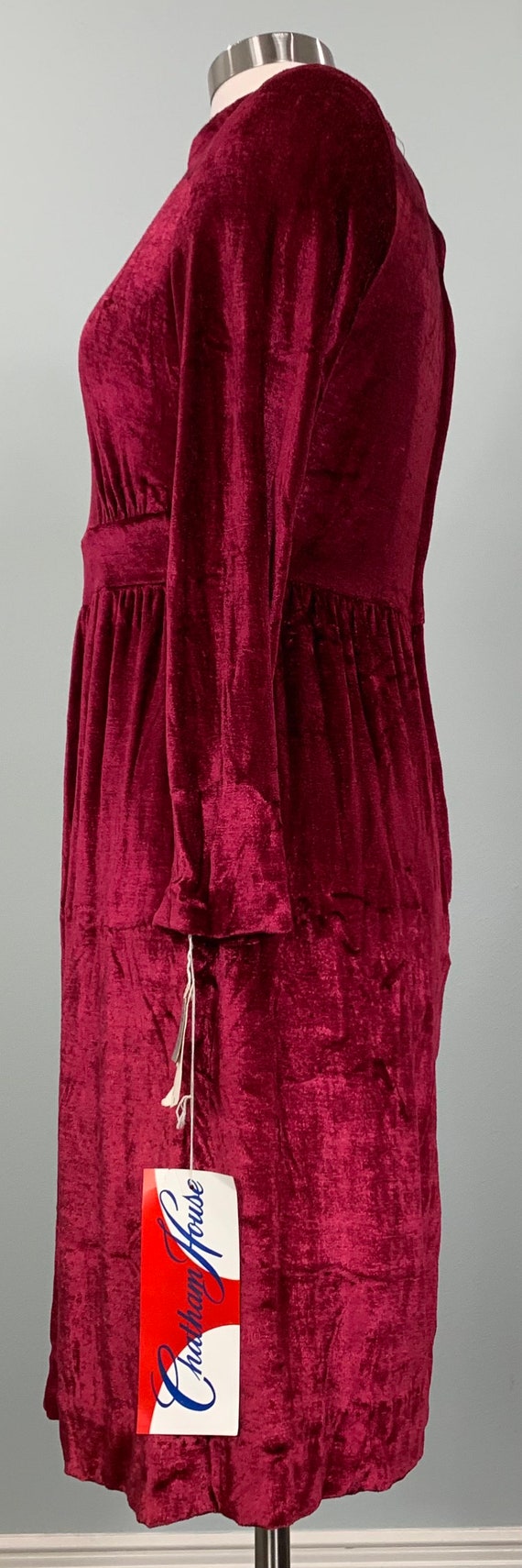 Deep Red Velveteen Mini Dress by Chatham House - … - image 6