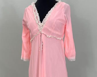 1970er Jahre Bright Peach Nachtwäsche Set von Belle Smith - XXS / XS