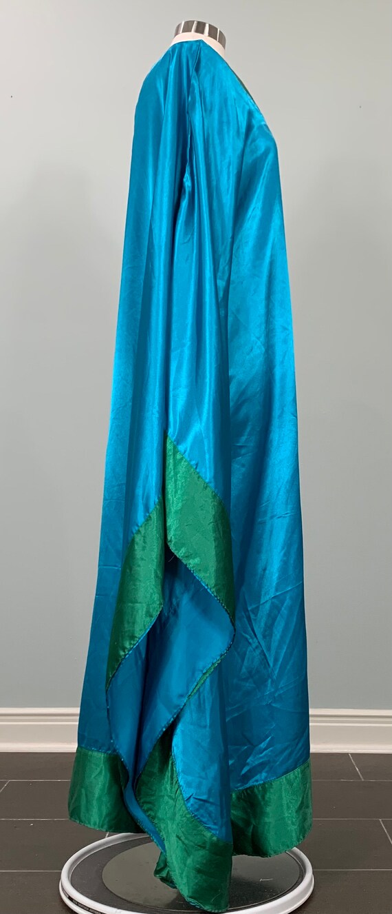 Blue and Green Kaftan with Pleated Neckline - OSF… - image 6