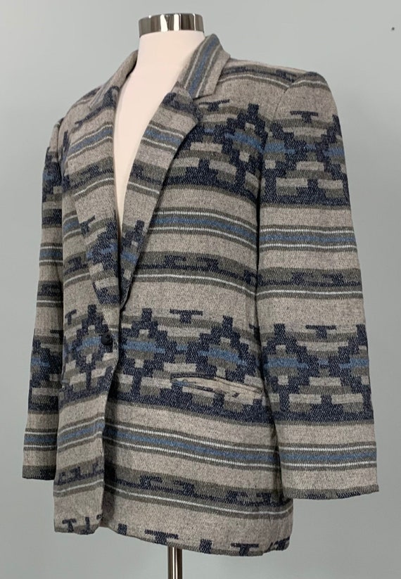 Gray and Blue Southwest Blazer by Requirements - S