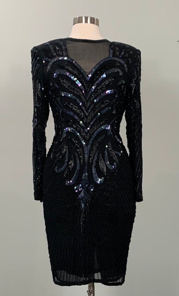 patra sequin dress NWT Vintage Patra Dress Women's Large Purple Beaded Sequin Ruched