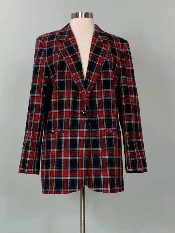 Black Multicolor Plaid Blazer by Norton McNaughto… - image 2