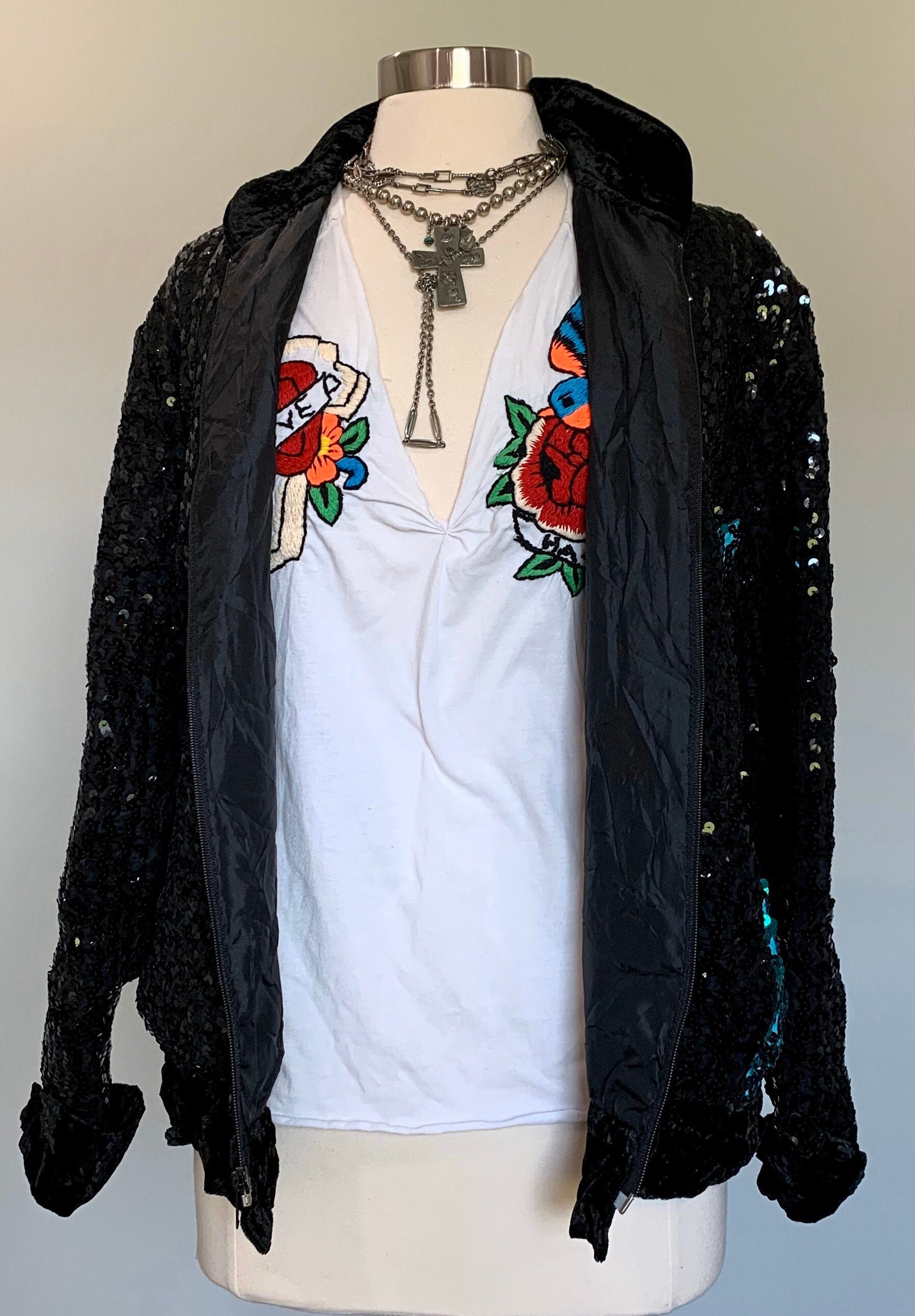 turquoise sequin jacket