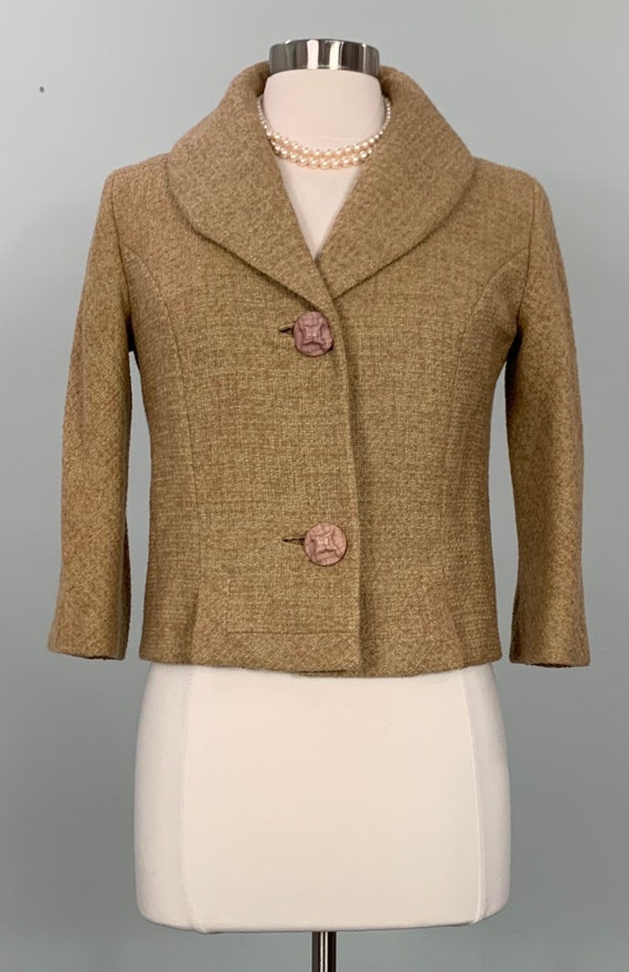 Brown Wool Cropped Fitted Blazer by Marissa Calif… - image 1