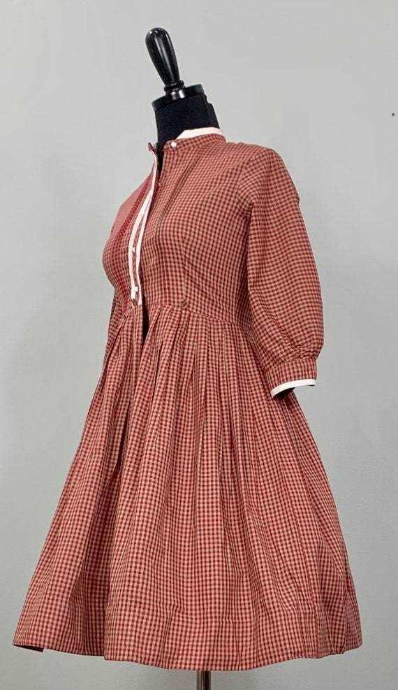 Red Gingham Fit and Flare Party Dress by Nancy Le… - image 3
