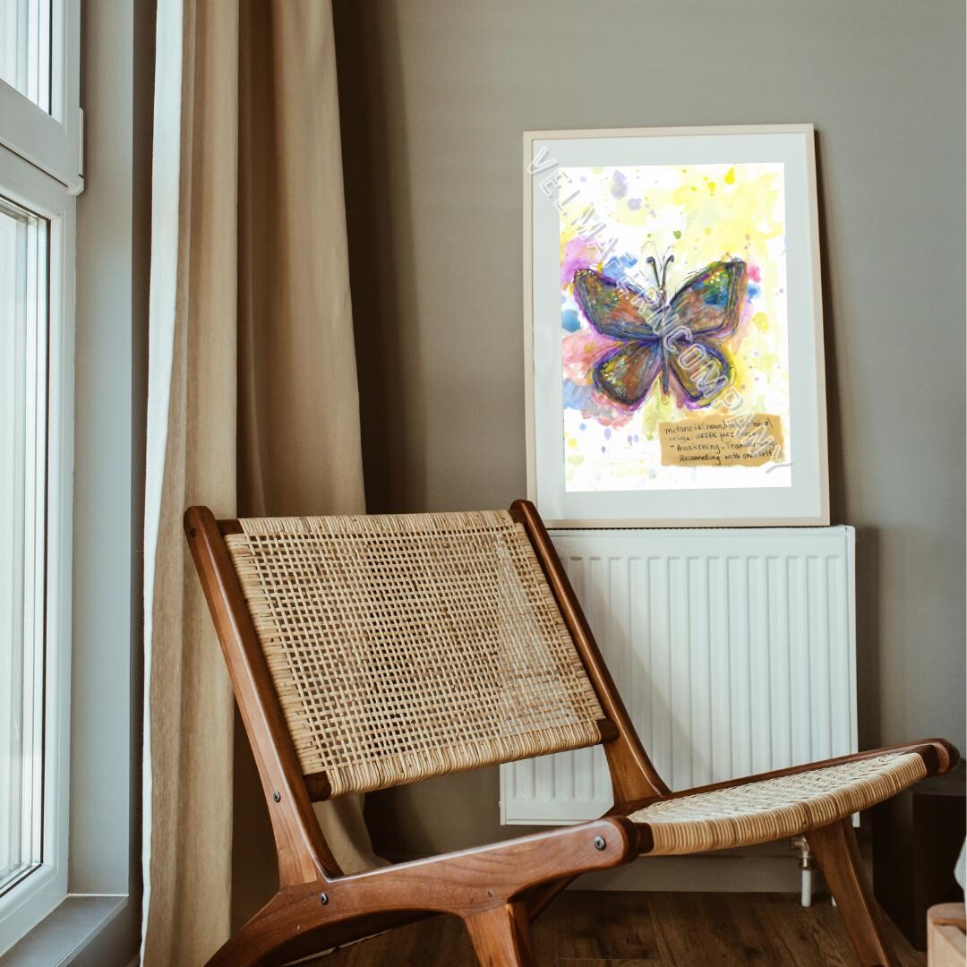 Watercolor Butterfly Digital Download Metanoia Wall Art Inspirational ...