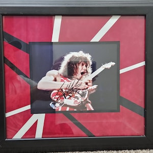 Autografo incorniciato e passepartout di Eddie Van Halen con certificato di autenticità