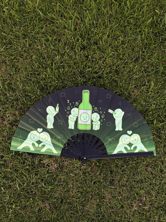 Smiski UV Reactive Fan | Festival Fan | Rave Fan