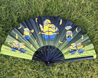 UV Reactive Minion Fan | Festival Fan | Rave Fan | Minion Gift