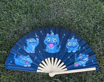 UV Reactive Demon Hunter Fan | K Pop Tiger Festival Accessory