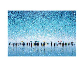 Abstract Umbrella Scene Canvas Art Painting