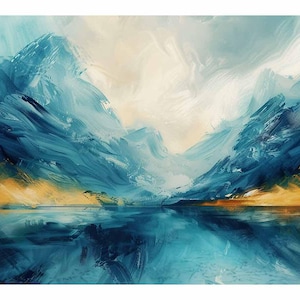 Cool Lake Canvas Painting Art Print