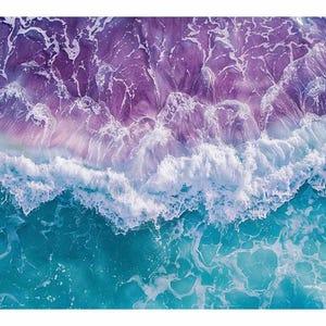 Teal beach Waves Wall Art