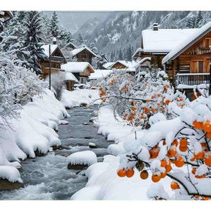 Winter Landscape Canvas painting - Snowy Wonderland Canvas Art for Winter Decor