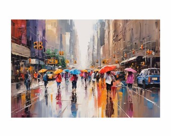Umbrellas In New York Art Canvas Print