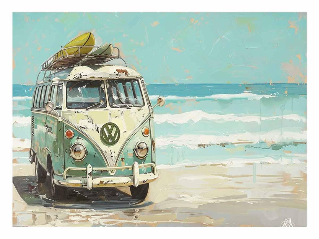 Vw Bus Rear Canvas Vw Bus Canvas Print - Etsy