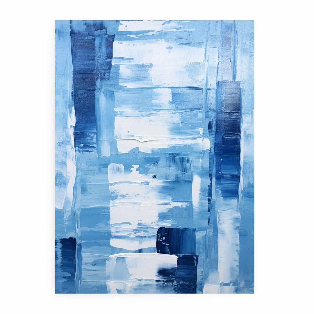 Knife Blue Abstract Art Palette Knife Painting - Etsy
