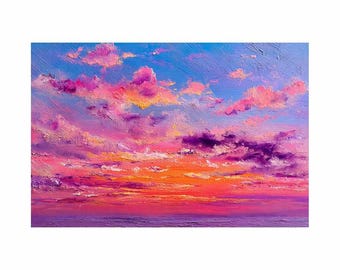 Pastell abstrakt himmel kanvastavla
