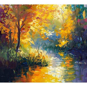 Forest Lake Canvas painting