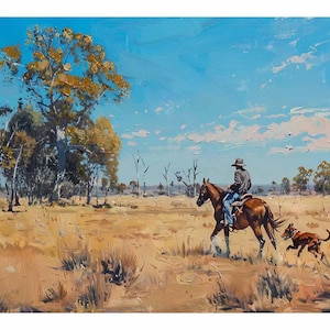 Cowboy Horse Ride Canvas Print
