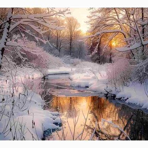 Snow River Canvas Art Print